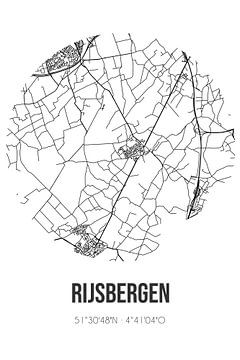 Rijsbergen (Noord-Brabant) | Landkaart | Zwart-wit van MijnStadsPoster