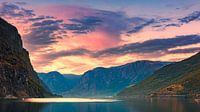 Zonsopkomst in het Aurlandsfjord van Henk Meijer Photography thumbnail