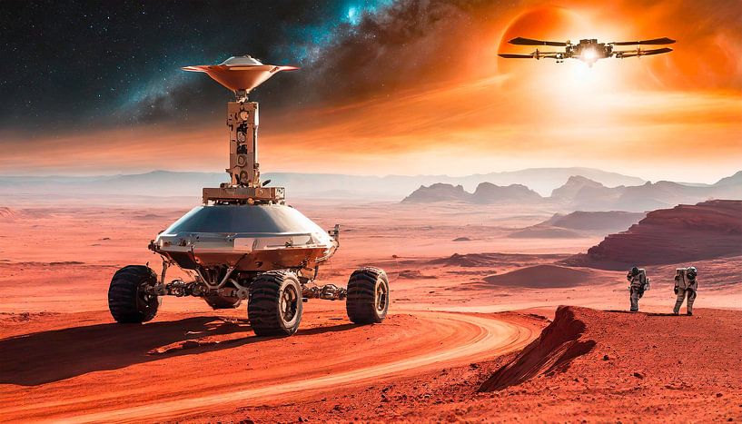 Saturn with lunar vehicle by Mustafa Kurnaz