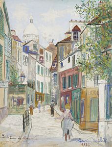 Maurice Utrillo, Das Heilige Herz von Montmartre (en rue Norvins), 1936