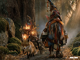 Gnome mit Fuchs im Wald