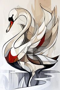 The Swan's Abstract Dance by Karina Brouwer