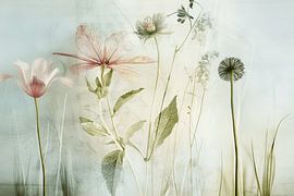 Field of wildflowers in Japandi style by Japandi Art Studio