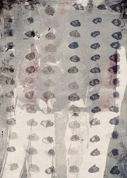 Modern abstract in wit en taupe van Dina Dankers