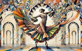 Flamenco-Tänzerin im Art Deco von Chromatic Fusion Studio