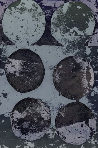 Expressionnisme abstrait moderne. Formes minimalistes en noir, vert, bleu et gris.