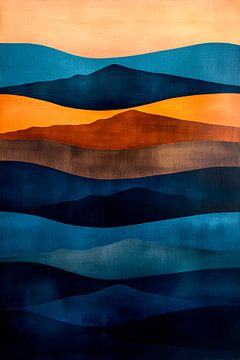 Collines colorées au coucher du soleil sur Poster Art Shop