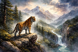 Tiger auf der Lauer von Linda de Klein