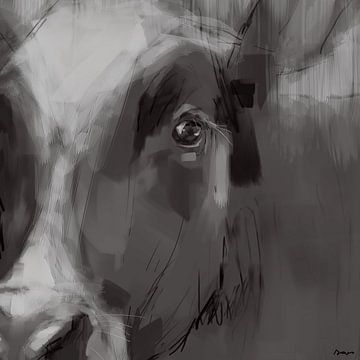 Portret koe Dina. van SydWyn Art