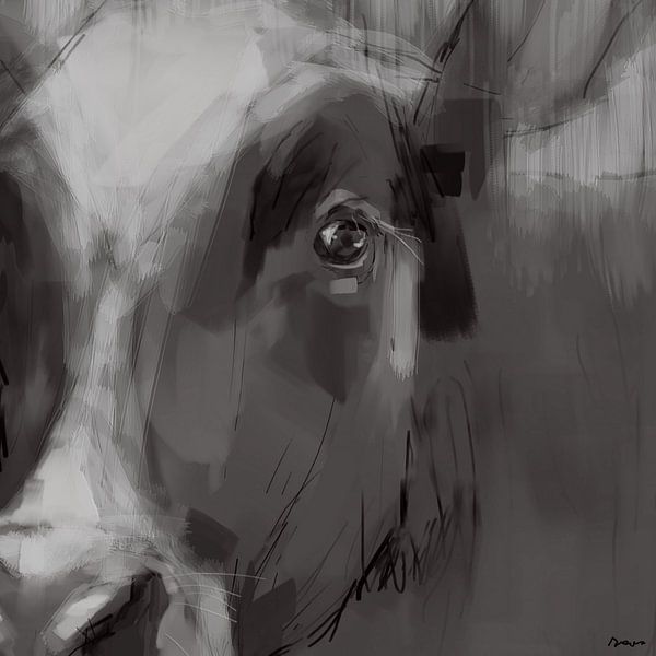 Portrait cow Dina. by SydWyn Art