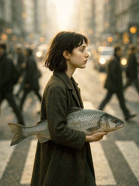 One Person One Street and One Fish 01 by Fernando Vieira