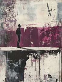 Einsamkeit in Rosa und Schwarz von Blickfänger Gemälde