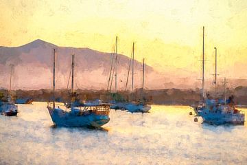Morro Bay zonsondergang Impressionistische stijl van Joseph S Giacalone Photography