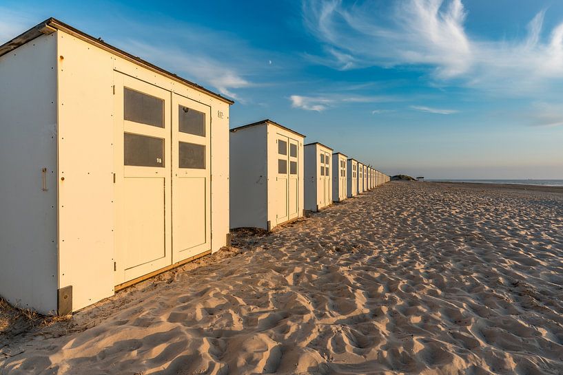 Texel - Paal 28 cabines de plage - beau coucher de soleil par Texel360Fotografie Richard Heerschap
