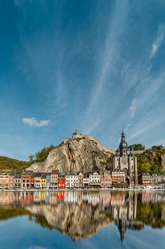 picturesque cityscape of Dinant Belgium - vertical