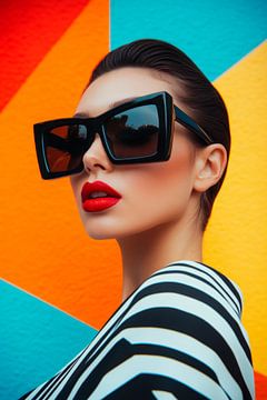 Modern portrait shot with colour blocking by Poster Art Shop