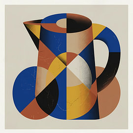 Bauhaus geometrische vintage waterkan van maulana risyad