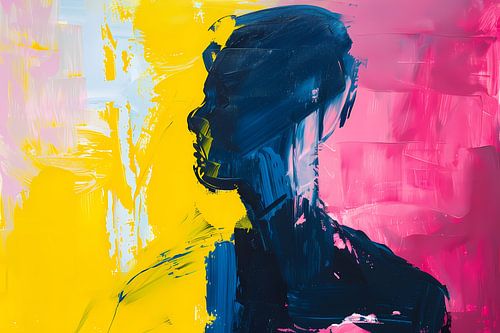 Abstracte silhouet met levendige kleuren