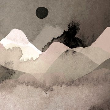 Montagnes d'été japonaises Wabi-Sabi Style III sur FRESH Fine Art
