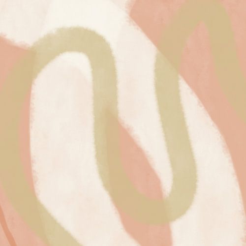 Zacht pastelschilderij in beige, wit, roze