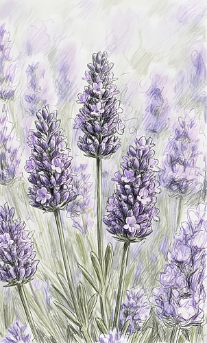 LAVENDEL KRABBELKUNST POTLOODTECHNIEK - METALEN POSTER