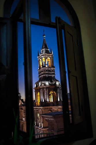 Arequipa cathedral by night, One2expose Wout Kok