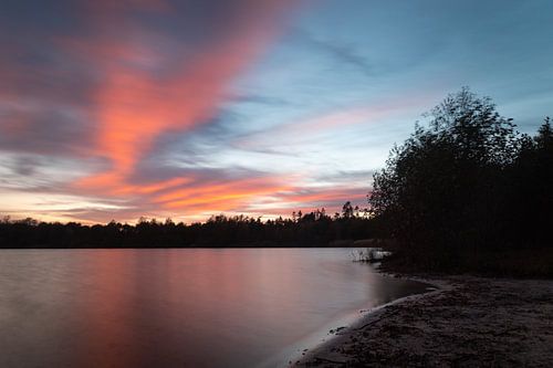 Roze Zonsondergang Afgraving Drunen