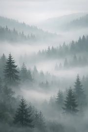 Nebelwald in stillen Höhen – Silent Heights of the Misty Forest von ButterflyPix