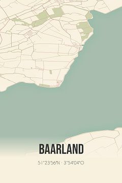 Vintage landkaart van Baarland (Zeeland) van Rezona