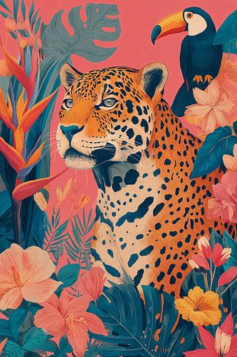 Leopard in Pink Jungle no. 2