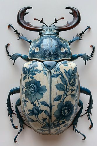 Beetle in Delft Blue by Dunto Venaar