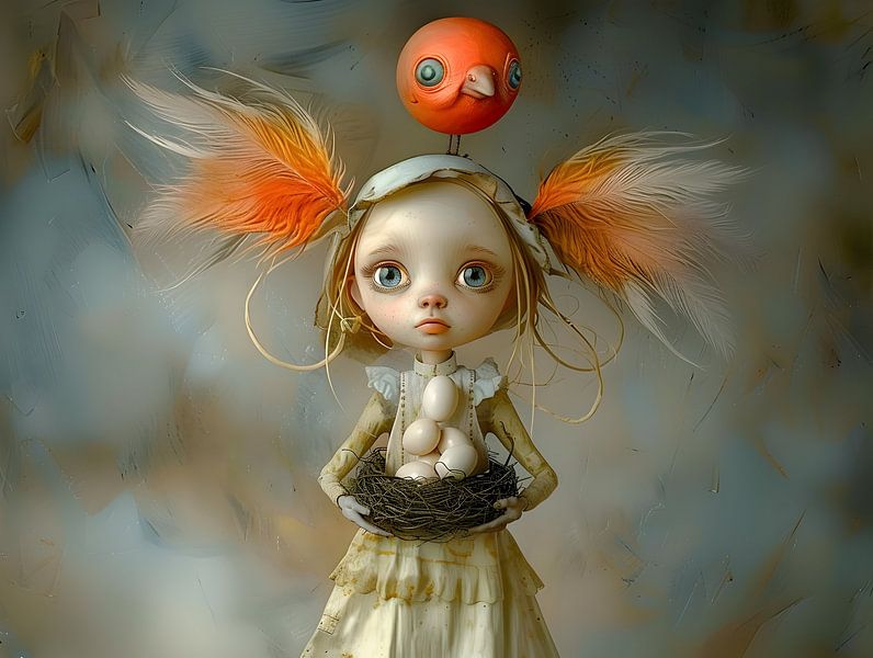 Strange bird lays strange eggs. by Heike Hultsch