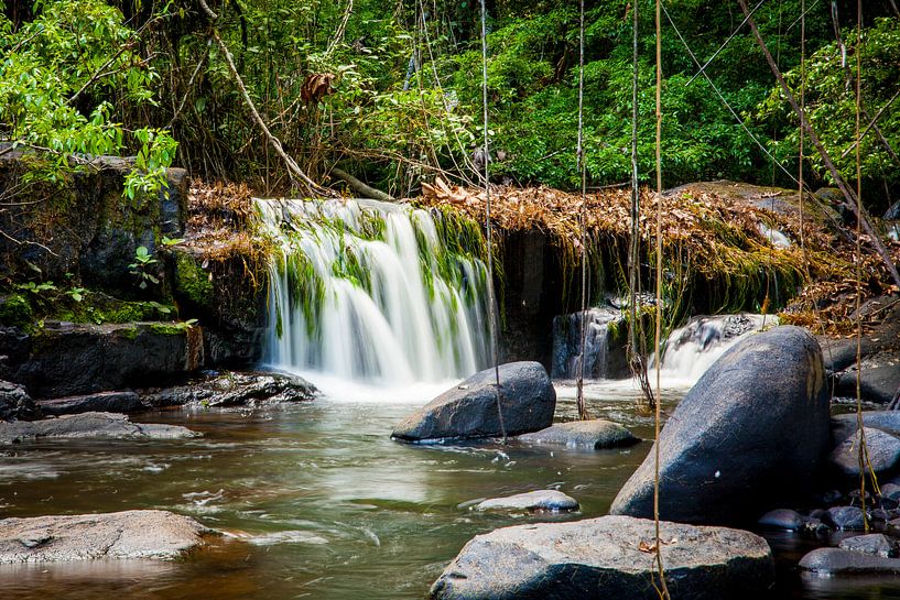 Kleine waterval in de Kabalebo rivier, Suriname van Marcel Bakker