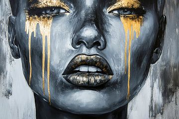 Golden tears on black skin by Poster Art Shop