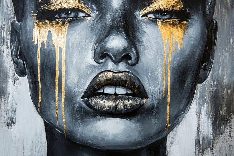 Golden tears on black skin by Poster Art Shop