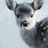 Cerf dans la lumière d'hiver Tendresse dans le silence glacial sur Eva Lee