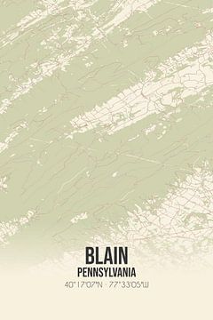 Vintage map of Blain (Pennsylvania), USA. by Rezona