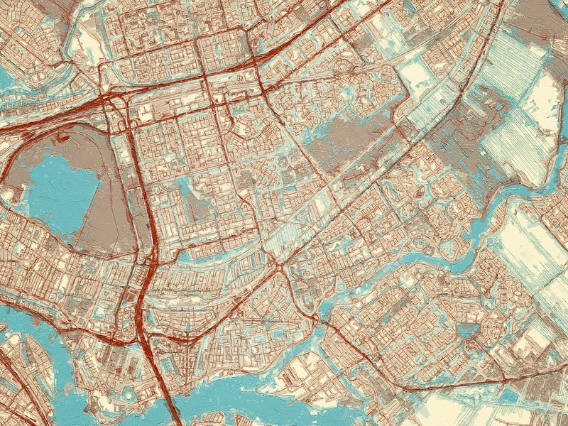 Map of Capelle aan den IJssel in the style Blue &amp; Cream by De Kaartenwinkel