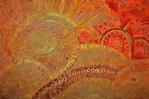 Rote Spiralen und Patterns