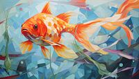 Abstract goldfish panorama