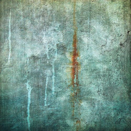 Grunge abstract in gedempt turkoois met roest
