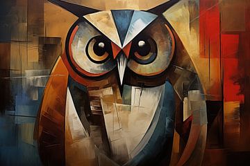 Owl | Bird: Owl Modern by Blikvanger Schilderijen