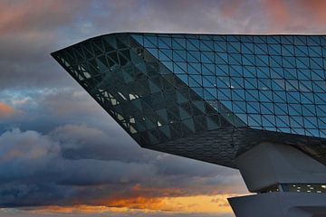 Antwerp Harbour House at sunset by Dick Mandemaker