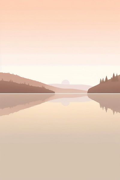 Beige Painting Tranquility Unveiled | Nature by Eye catching paintings