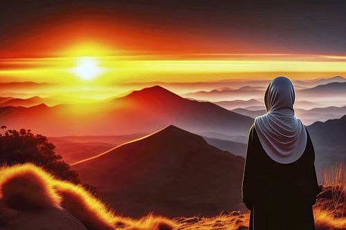 Vue sur le soleil levant