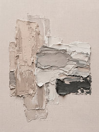 Modern Abstract in neutrale tinten en dikke verf (Impasto)