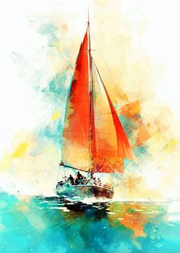 Sailing sport art #sailing #yacht by JBJart Justyna Jaszke