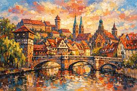 Nuremberg in Germany, an impressionist painting. by Gallery Hoppenbrouwers