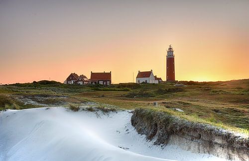 Vuurtoren Texel bij zonsondergang