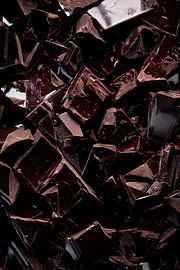 Éclats de chocolat noir - gros plan sur Poster Art Shop